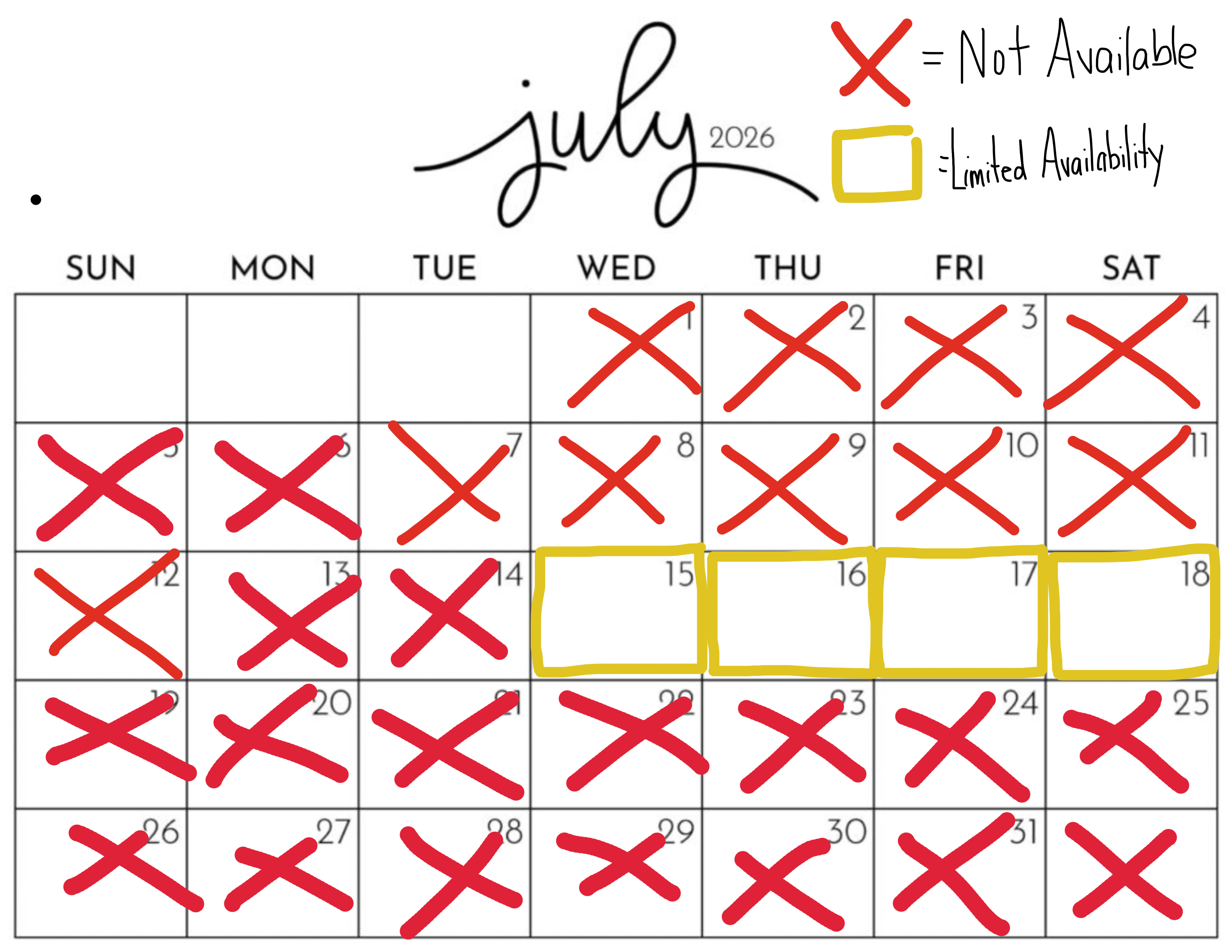 July Availability
