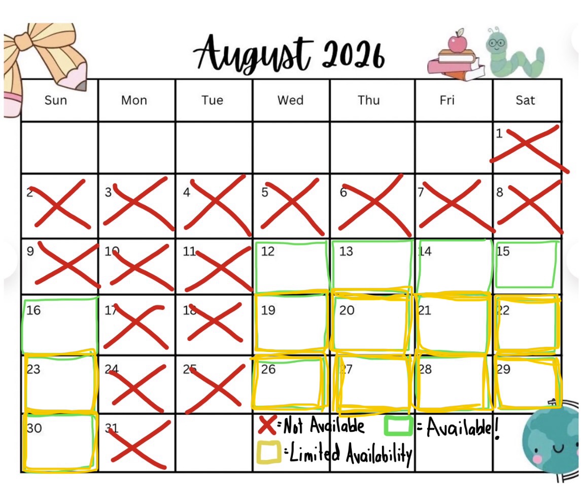 August Availability