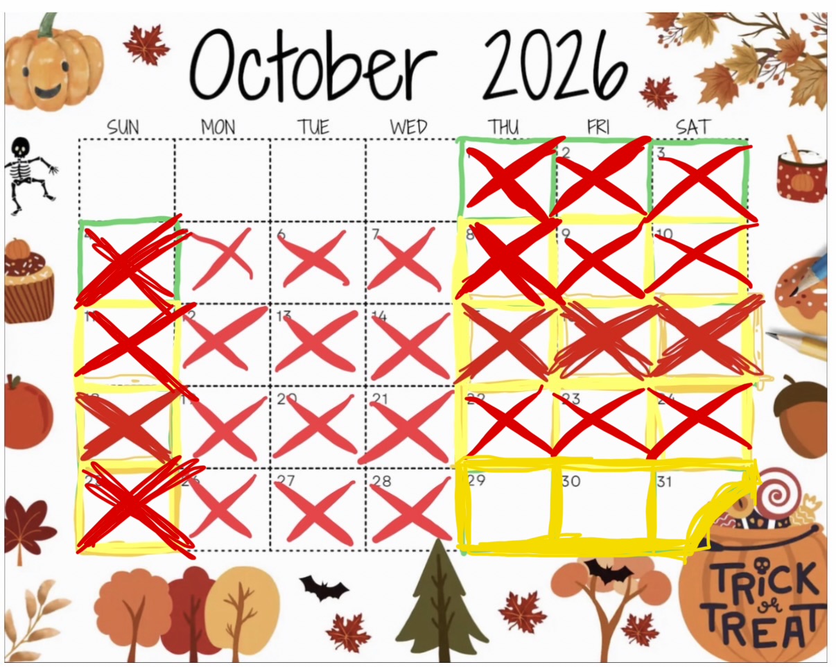 October 2026 availability 